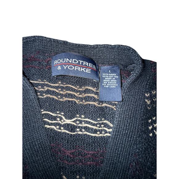 Vintage 1990s Roundtree & Yorke Knit Sweater Vest Vtg 90s Grandpacore Mens L - Picture 2 of 2